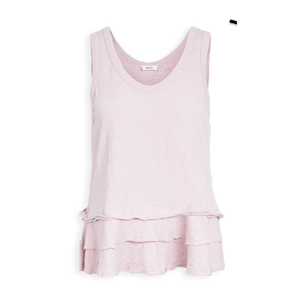 WILT Double Tiered U Neck Sleeveless Top in Pink Sz S
